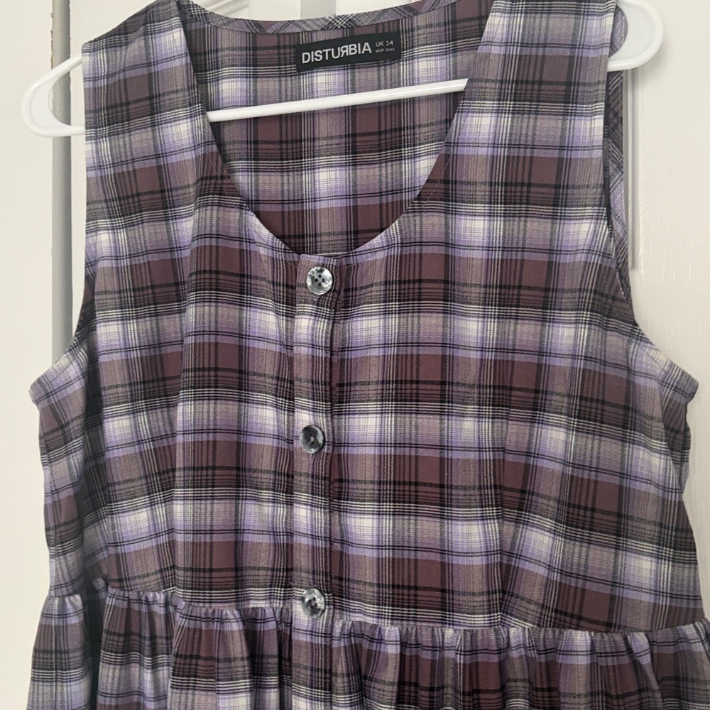 Disturbia Purple Plaid Midi Dress - Picture 4 of 6